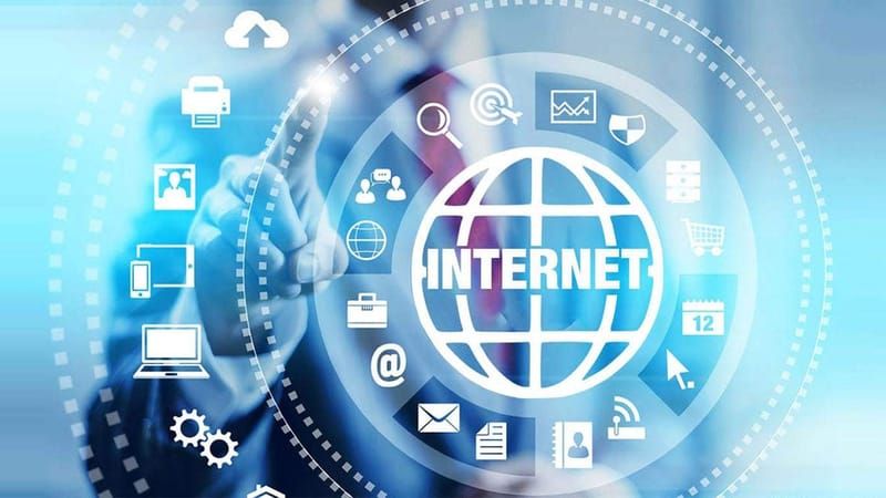 Illustration of a connected global internet network